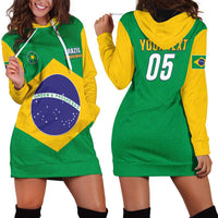 Custom Brazil Football Hoodie Dress Flag Style