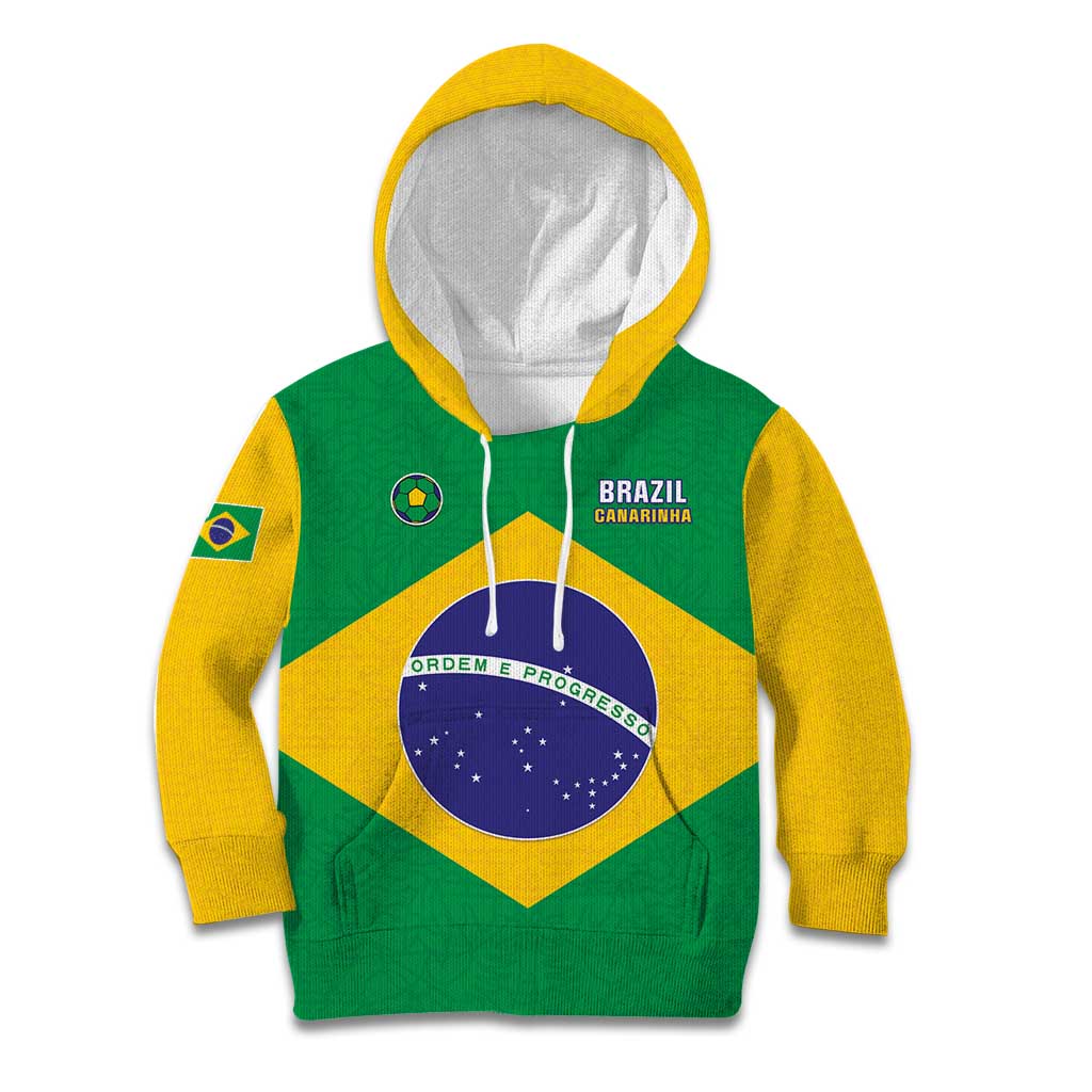 Custom Brazil Football Kid Hoodie Flag Style