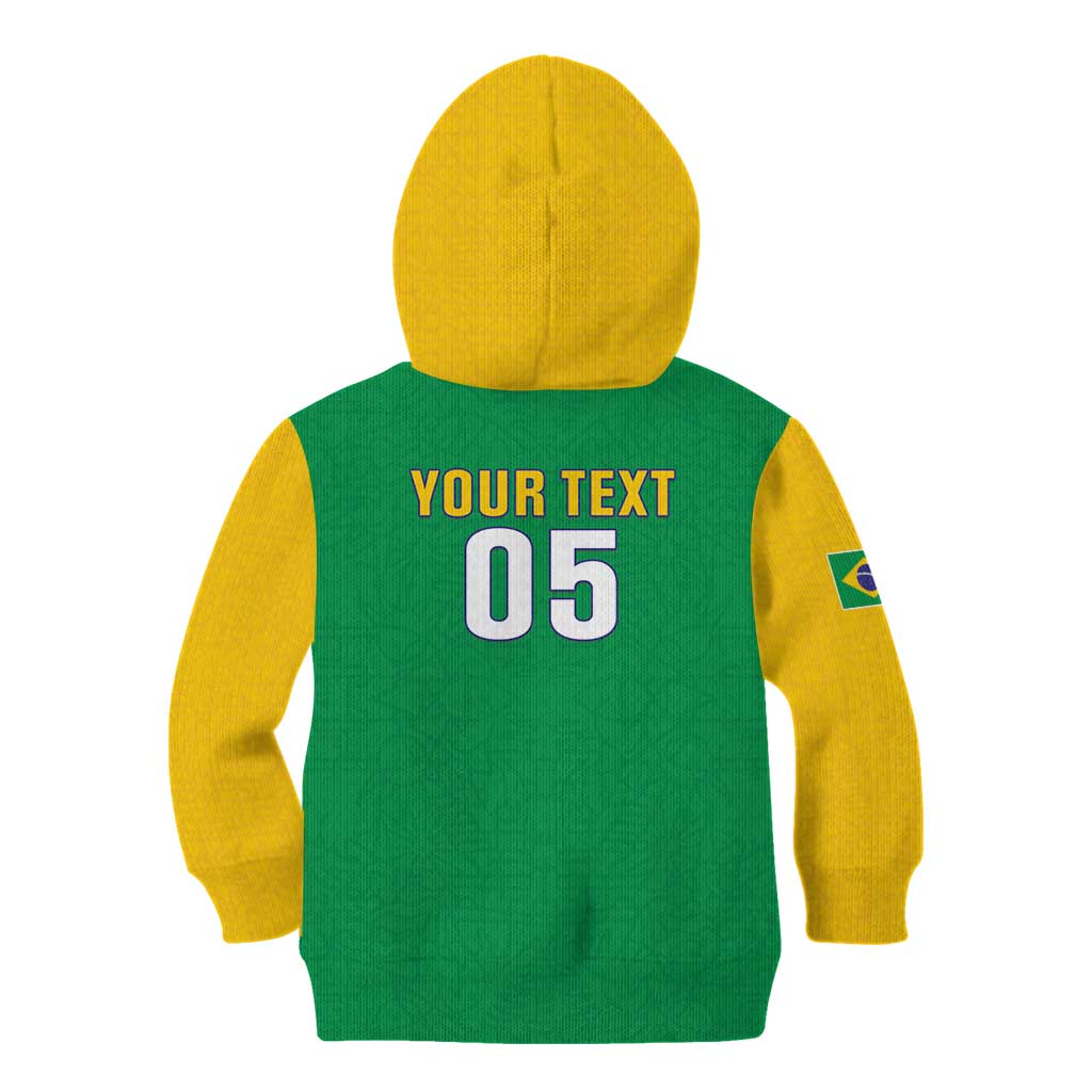 Custom Brazil Football Kid Hoodie Flag Style