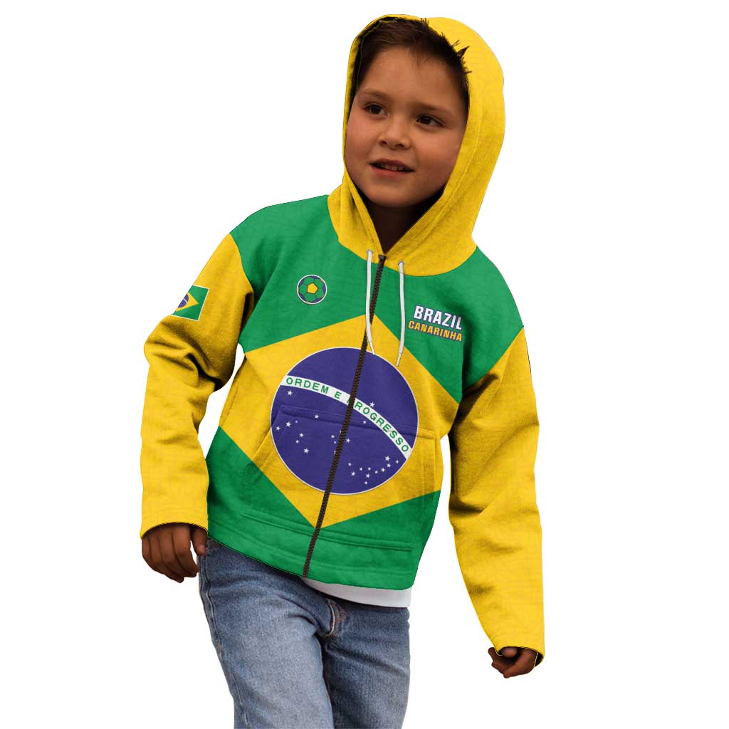 Custom Brazil Football Kid Hoodie Flag Style