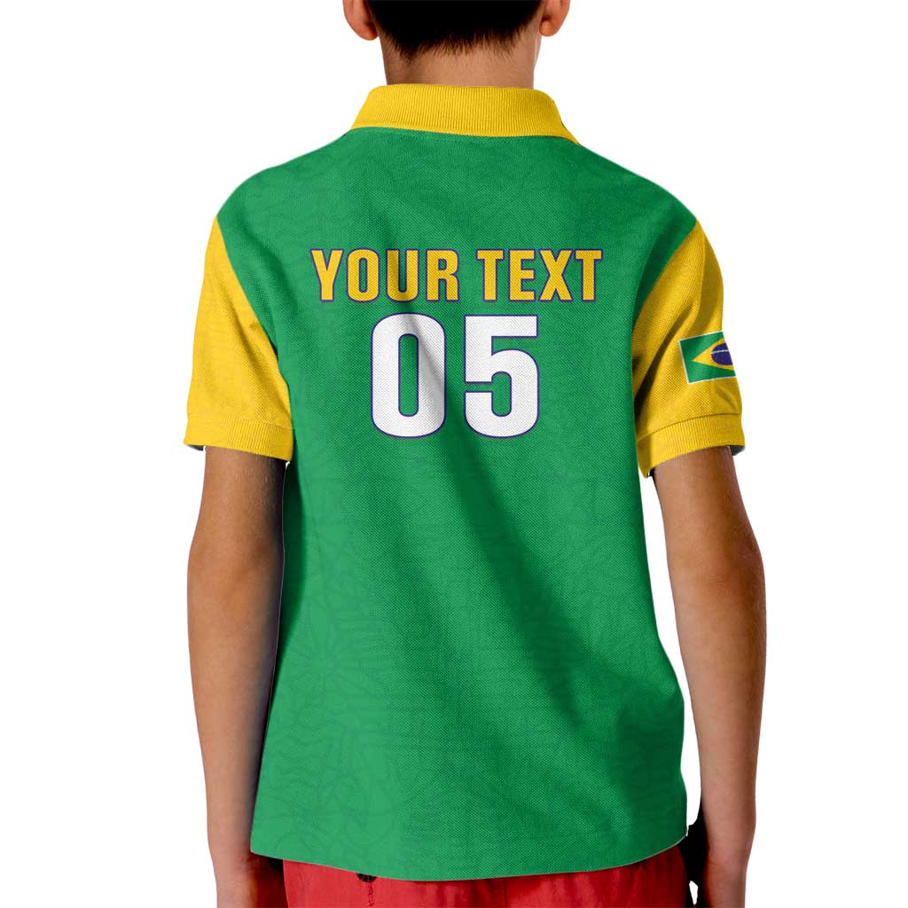 Custom Brazil Football Kid Polo Shirt Flag Style
