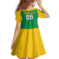 Custom Brazil Football Kid Short Sleeve Dress Flag Style