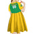Custom Brazil Football Kid Short Sleeve Dress Flag Style