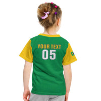Custom Brazil Football Kid T Shirt Flag Style