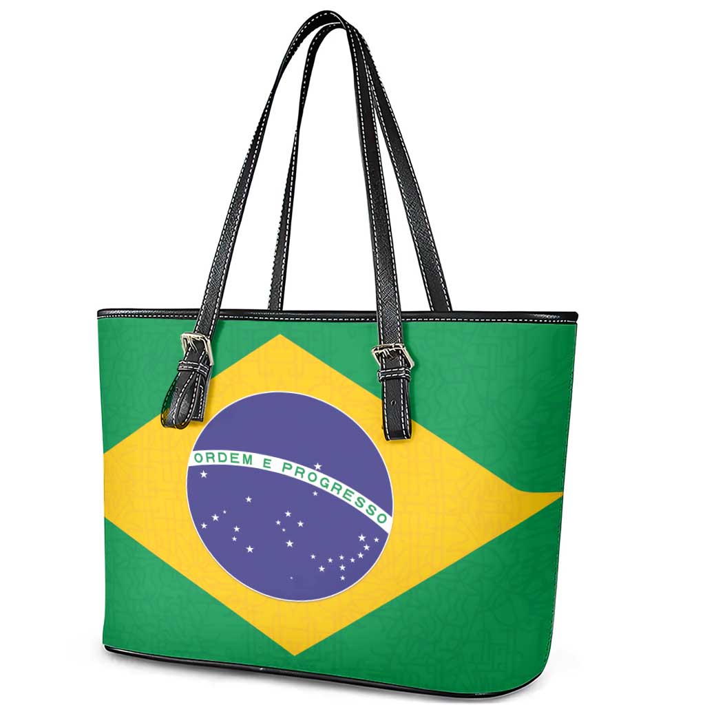 Brazil Football Leather Tote Bag Flag Style
