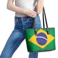 Brazil Football Leather Tote Bag Flag Style