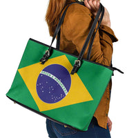 Brazil Football Leather Tote Bag Flag Style