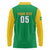 Custom Brazil Football Long Sleeve Polo Shirt Flag Style