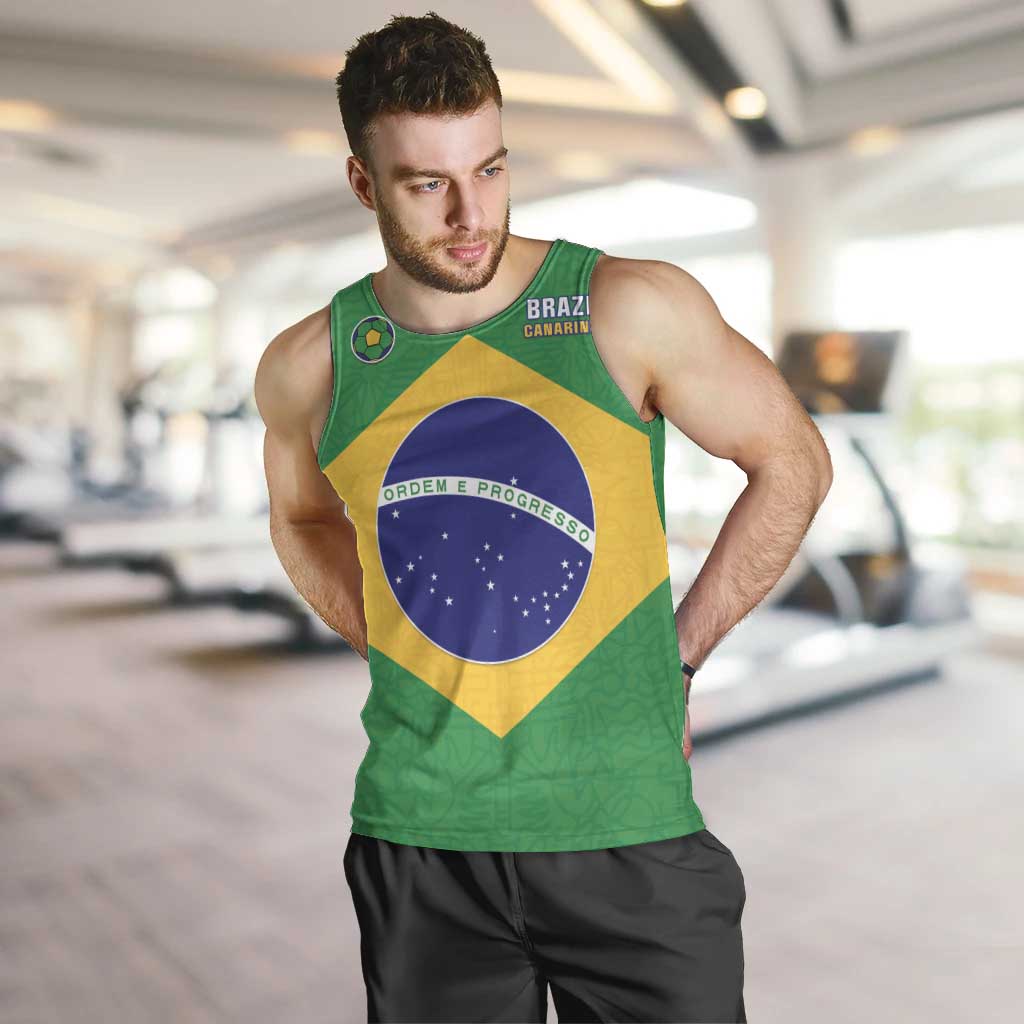 Custom Brazil Football Men Tank Top Flag Style