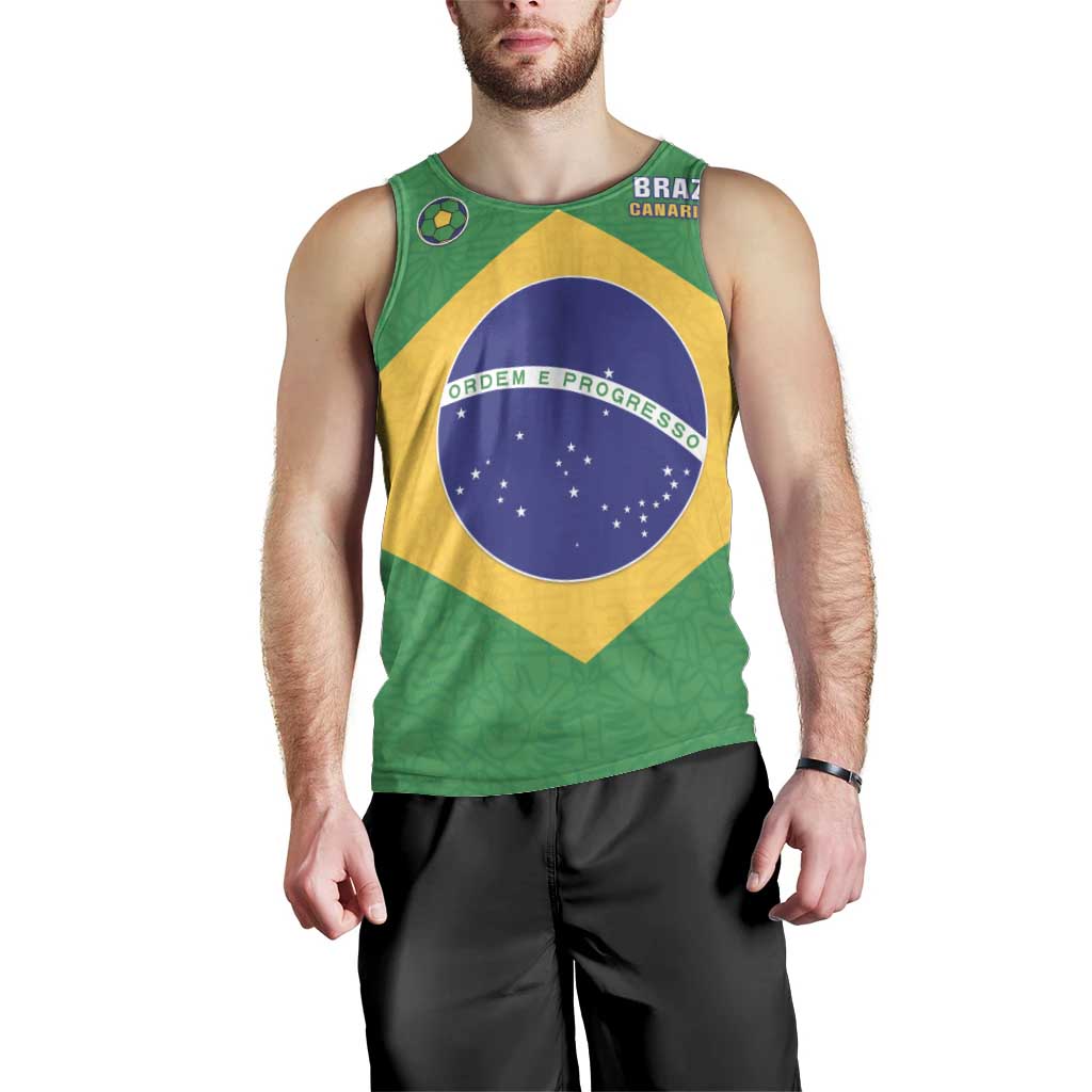 Custom Brazil Football Men Tank Top Flag Style