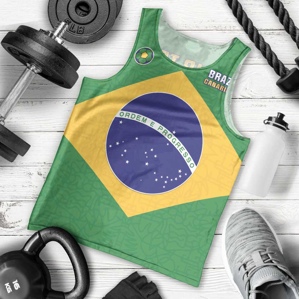 Custom Brazil Football Men Tank Top Flag Style