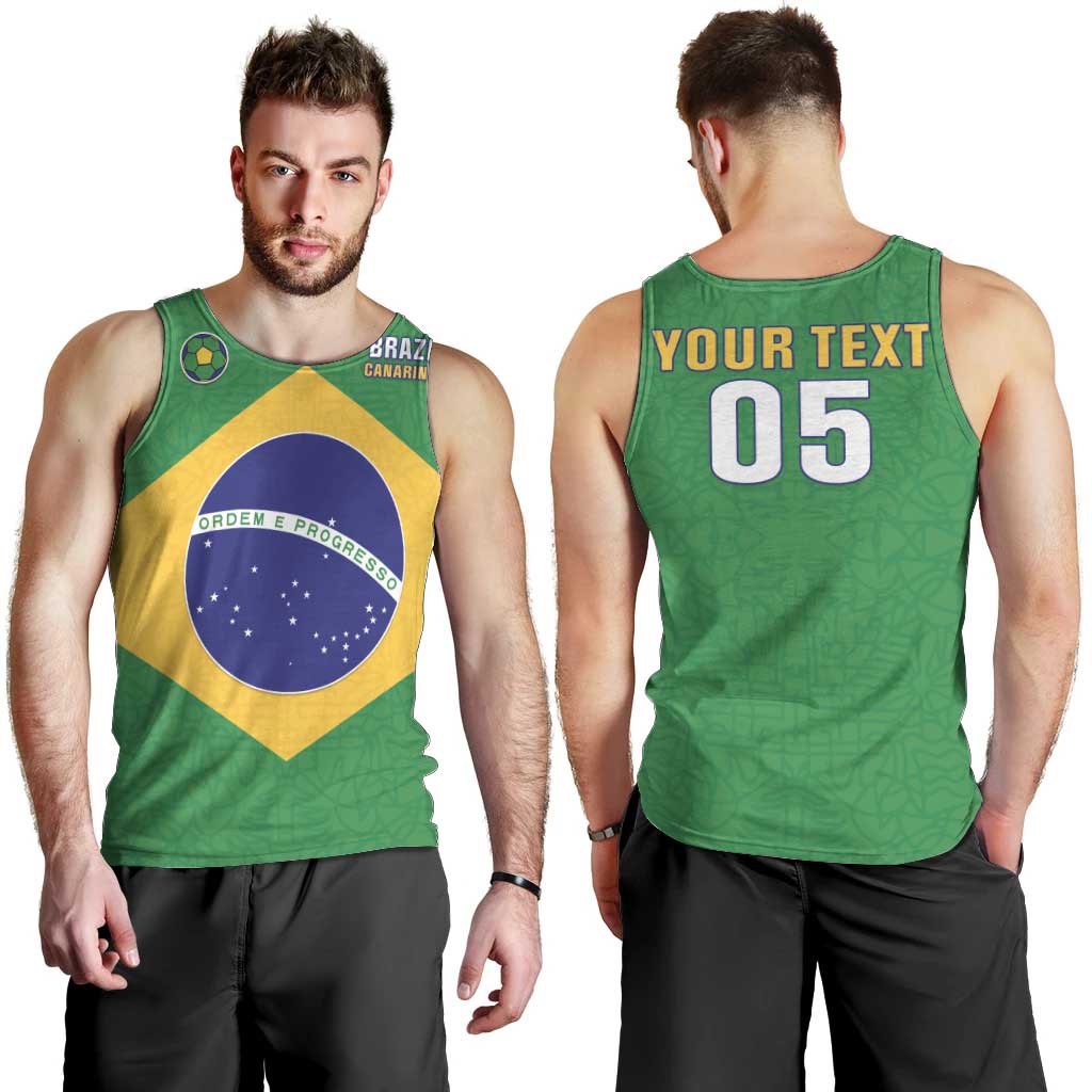 Custom Brazil Football Men Tank Top Flag Style