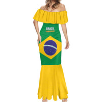 Custom Brazil Football Mermaid Dress Flag Style