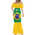 Custom Brazil Football Mermaid Dress Flag Style