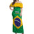 Custom Brazil Football Off Shoulder Maxi Dress Flag Style