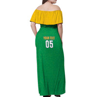 Custom Brazil Football Off Shoulder Maxi Dress Flag Style