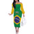 Custom Brazil Football Off The Shoulder Long Sleeve Dress Flag Style