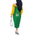 Custom Brazil Football Off The Shoulder Long Sleeve Dress Flag Style