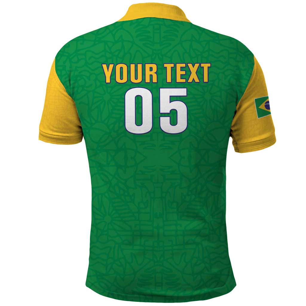 Custom Brazil Football Polo Shirt Flag Style