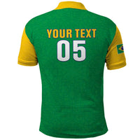 Custom Brazil Football Polo Shirt Flag Style