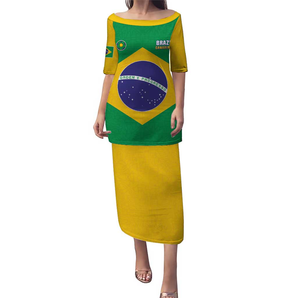 Custom Brazil Football Puletasi Flag Style