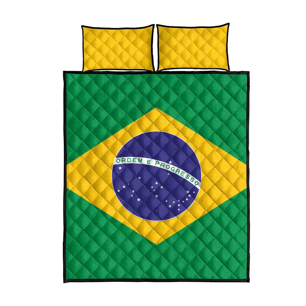 Brazil Football Quilt Bed Set Flag Style
