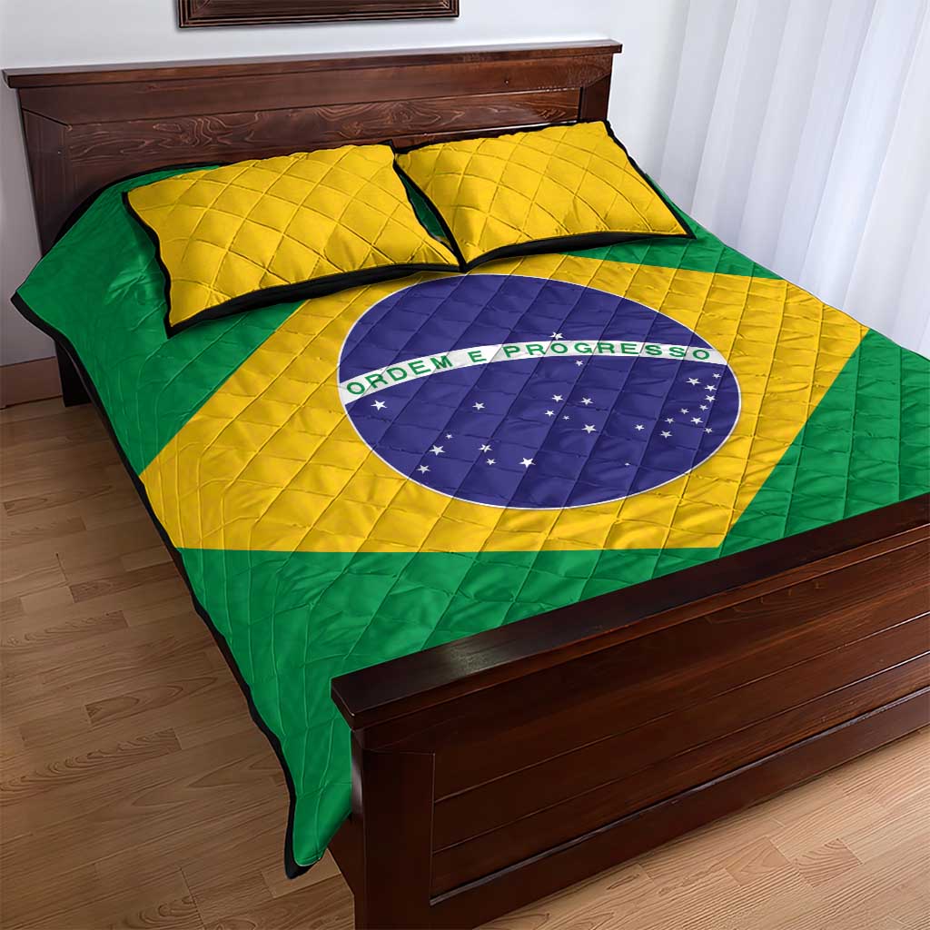 Brazil Football Quilt Bed Set Flag Style