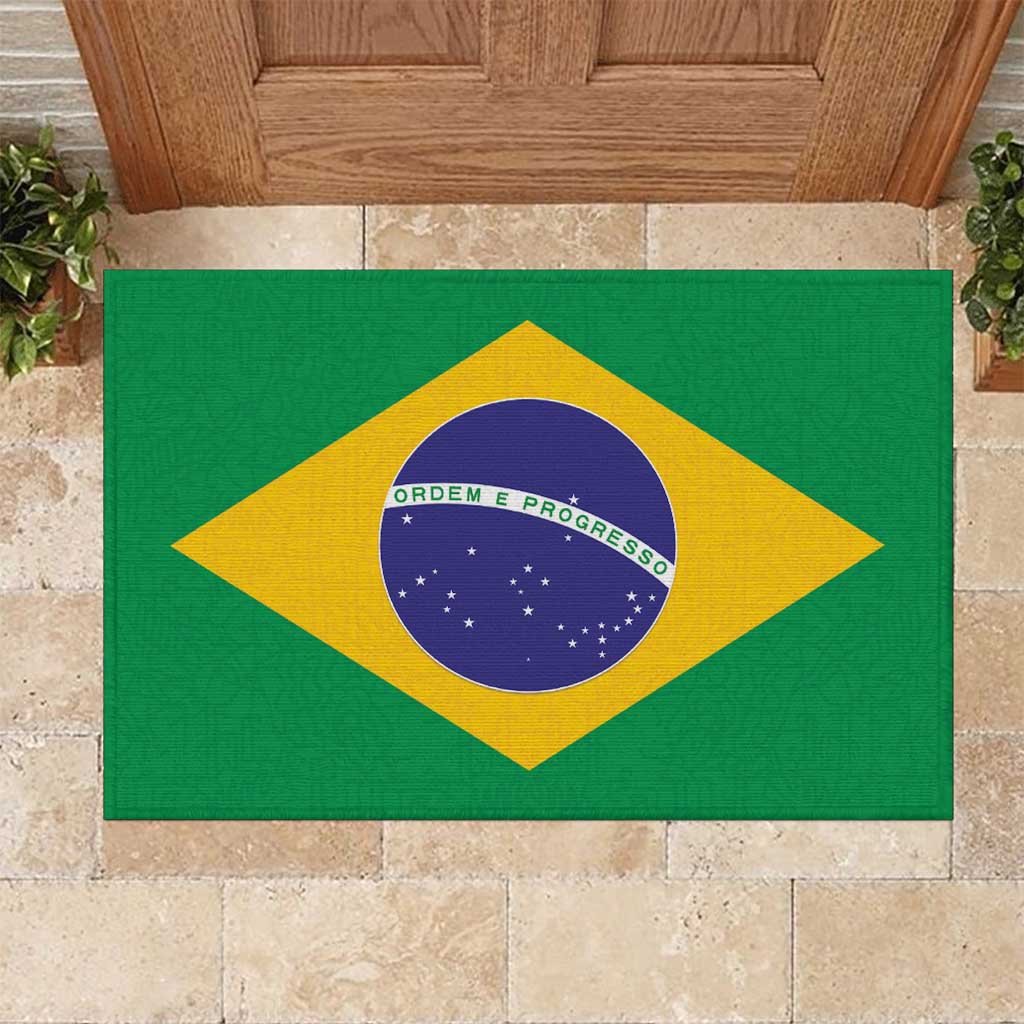 Brazil Football Rubber Doormat Flag Style