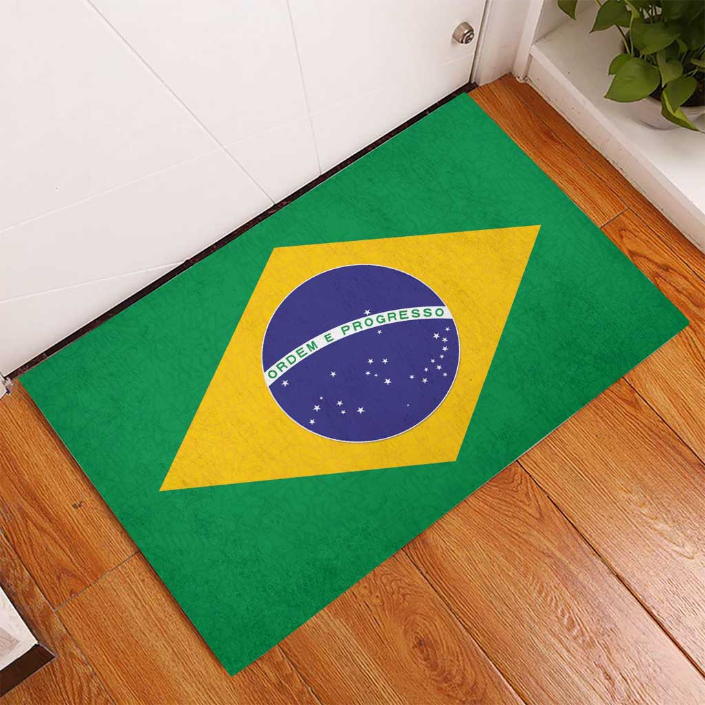 Brazil Football Rubber Doormat Flag Style