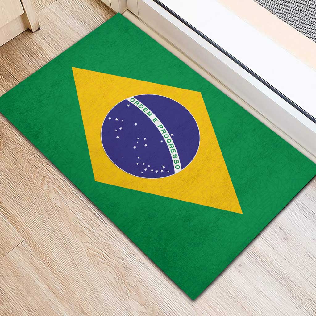 Brazil Football Rubber Doormat Flag Style