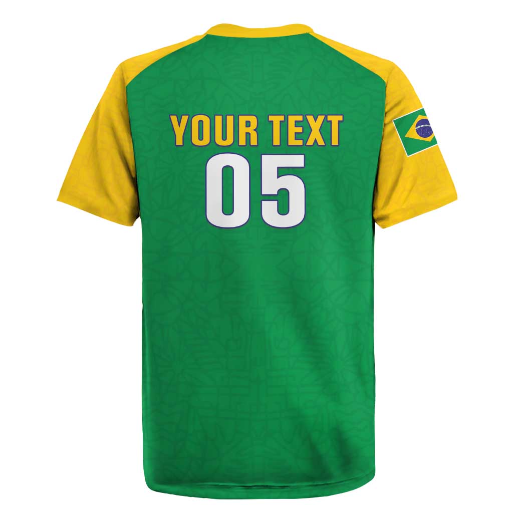 Custom Brazil Football Rugby Jersey Flag Style