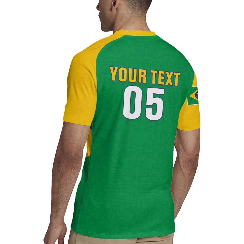 Custom Brazil Football Rugby Jersey Flag Style