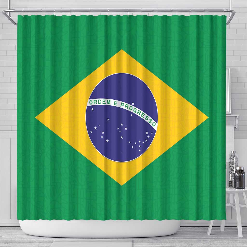 Brazil Football Shower Curtain Flag Style