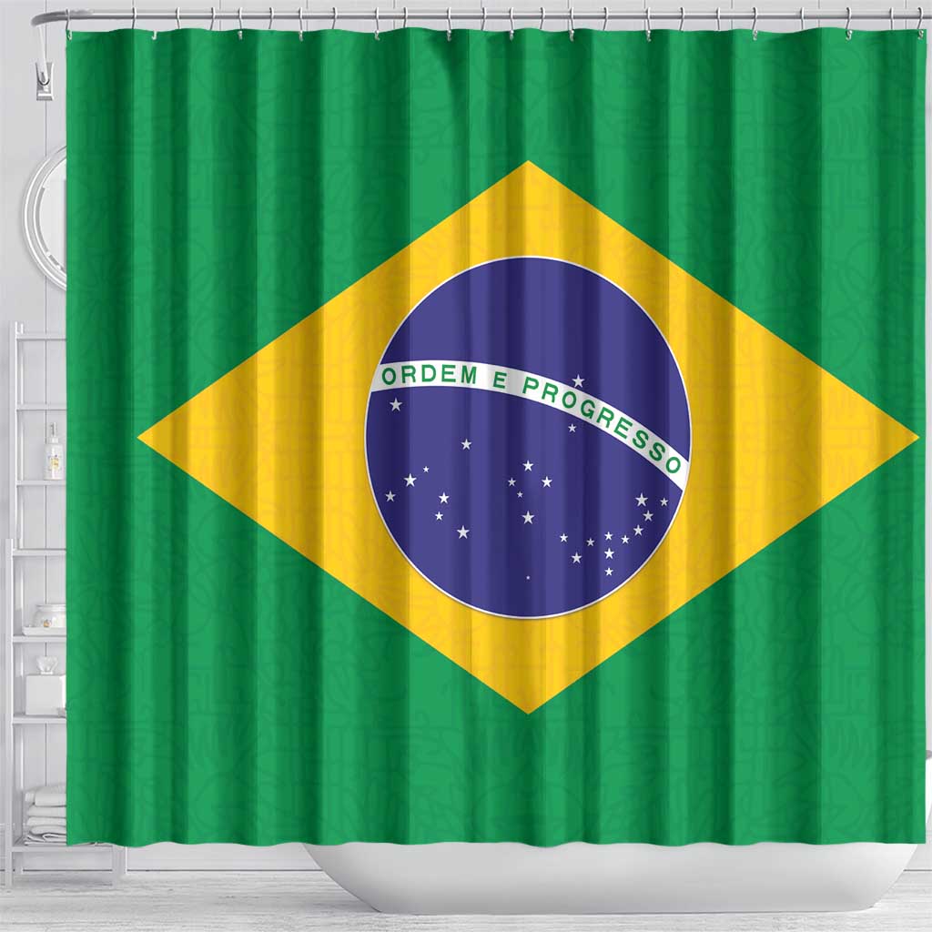 Brazil Football Shower Curtain Flag Style