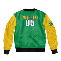 Custom Brazil Football Sleeve Zip Bomber Jacket Flag Style