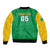Custom Brazil Football Sleeve Zip Bomber Jacket Flag Style