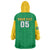 Custom Brazil Football Wearable Blanket Hoodie Flag Style