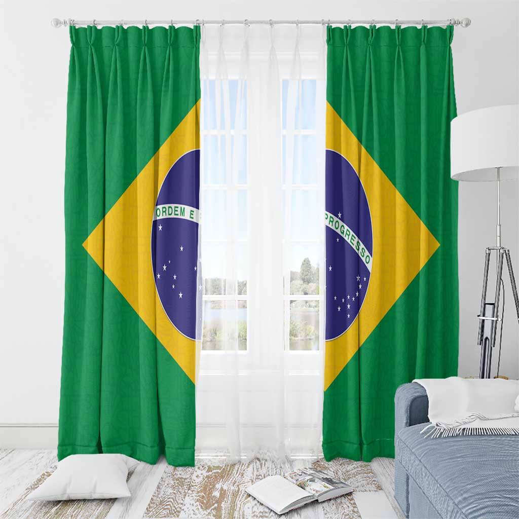 Brazil Football Window Curtain Flag Style
