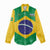 Custom Brazil Football Women Casual Shirt Flag Style