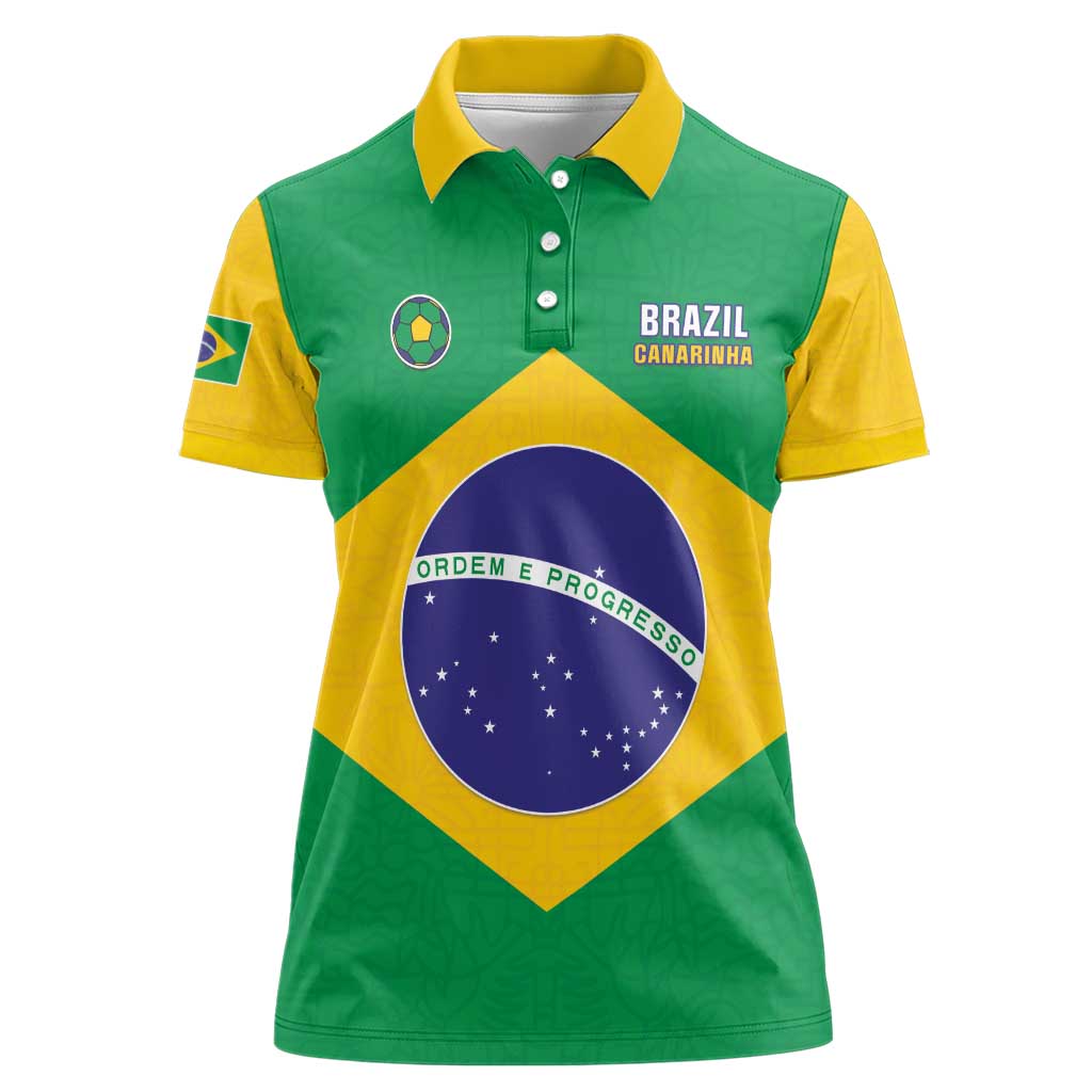 Custom Brazil Football Women Polo Shirt Flag Style