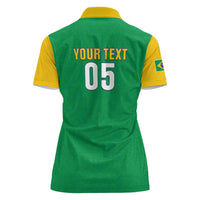 Custom Brazil Football Women Polo Shirt Flag Style