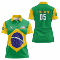 Custom Brazil Football Women Polo Shirt Flag Style