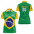 Custom Brazil Football Women Polo Shirt Flag Style