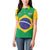 Custom Brazil Football Women Polo Shirt Flag Style
