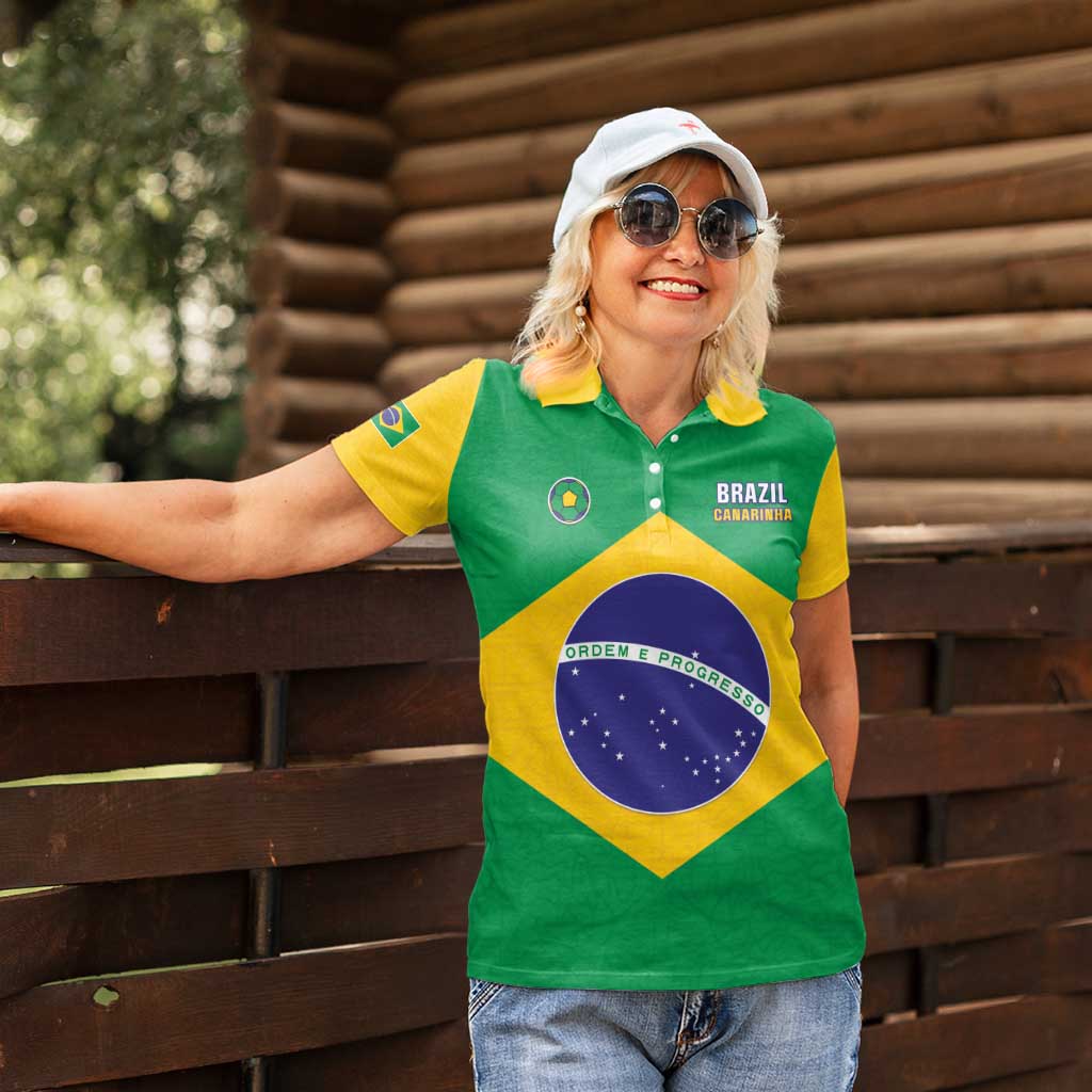 Custom Brazil Football Women Polo Shirt Flag Style
