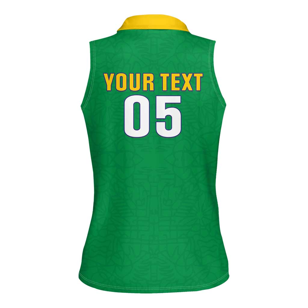 Custom Brazil Football Women Sleeveless Polo Shirt Flag Style