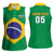 Custom Brazil Football Women Sleeveless Polo Shirt Flag Style