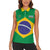 Custom Brazil Football Women Sleeveless Polo Shirt Flag Style