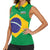 Custom Brazil Football Women Sleeveless Polo Shirt Flag Style