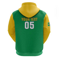 Custom Brazil Football Zip Hoodie Flag Style